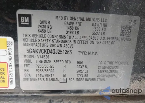 2016 Buick Enclave Premium z USA, uszkodzony, nr VIN 5GAKVCKD4GJ251265